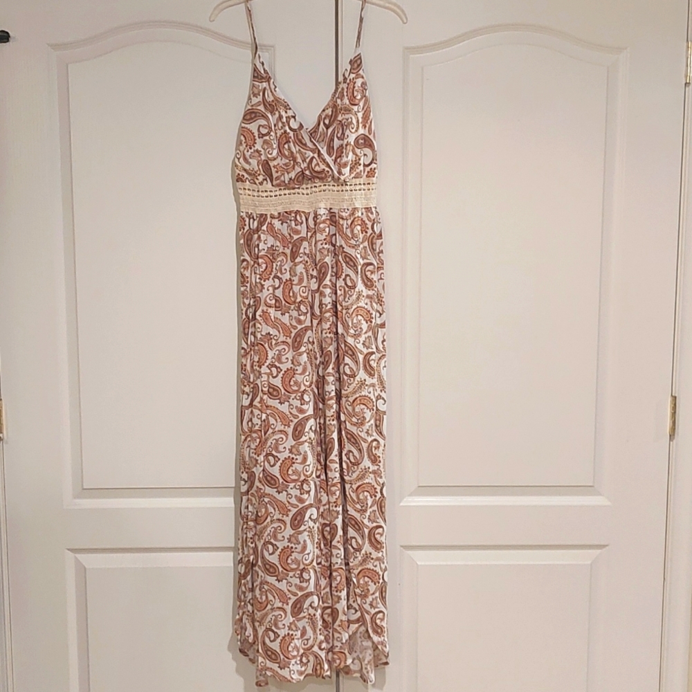 "Justify" spaghetti strap, split leg jumpsuit, size L